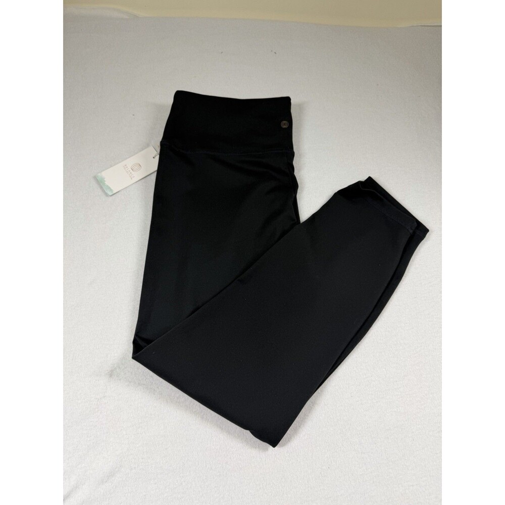 Balance Collection Women's Solid Black Yoga Leggings Stretch Mid Rise XL 419